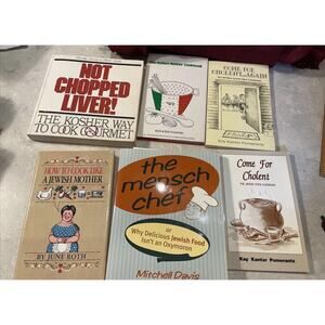 Lot of 6 Jewish Cookbooks Not Chopped Liver/Mensch Chef/ +3 Others